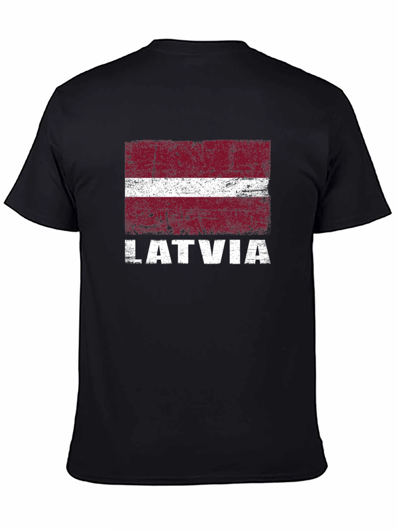 Latvia Flag T-Shirt - Distressed Graphic Tee
