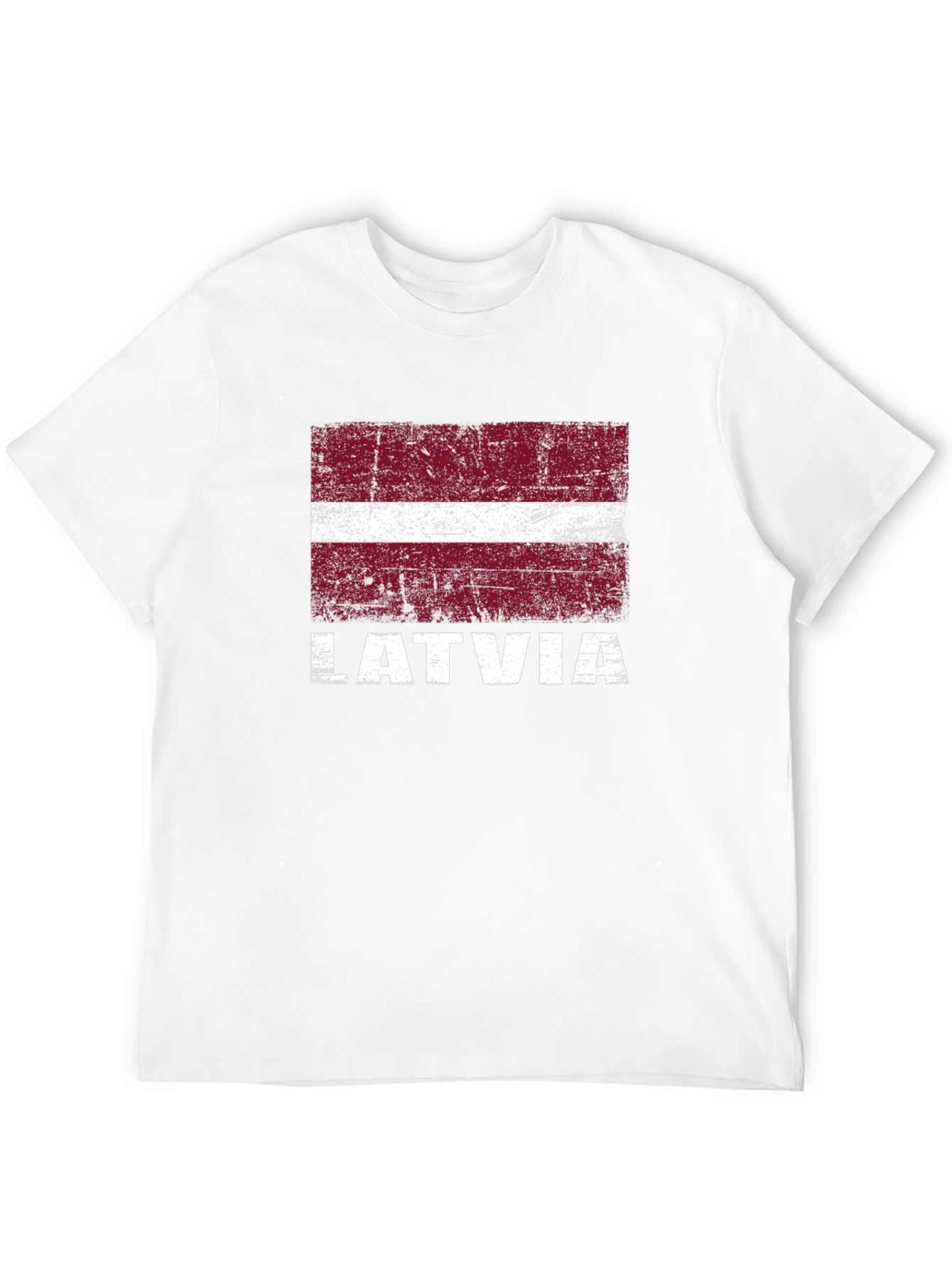 Latvia Flag T-Shirt - Distressed Graphic Tee