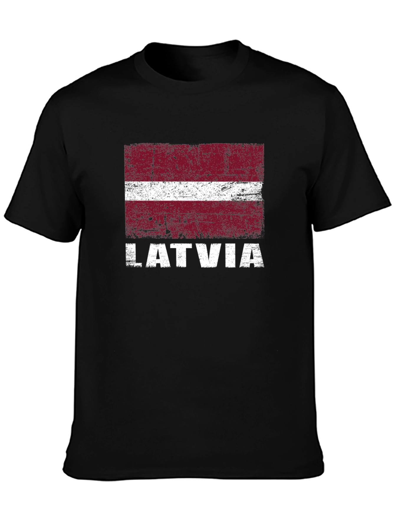 Latvia Flag T-Shirt - Distressed Graphic Tee