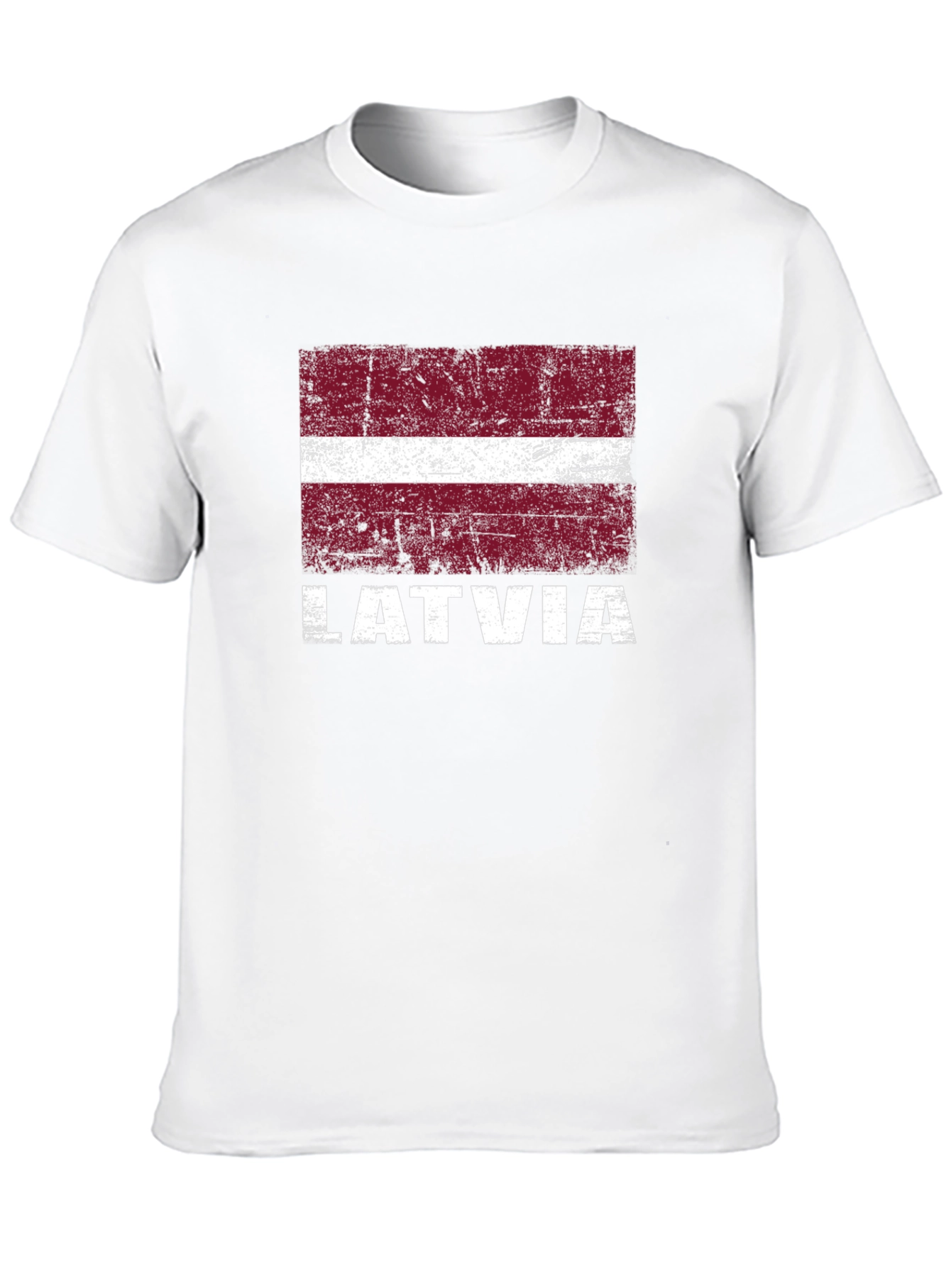 Latvia Flag T-Shirt - Distressed Graphic Tee