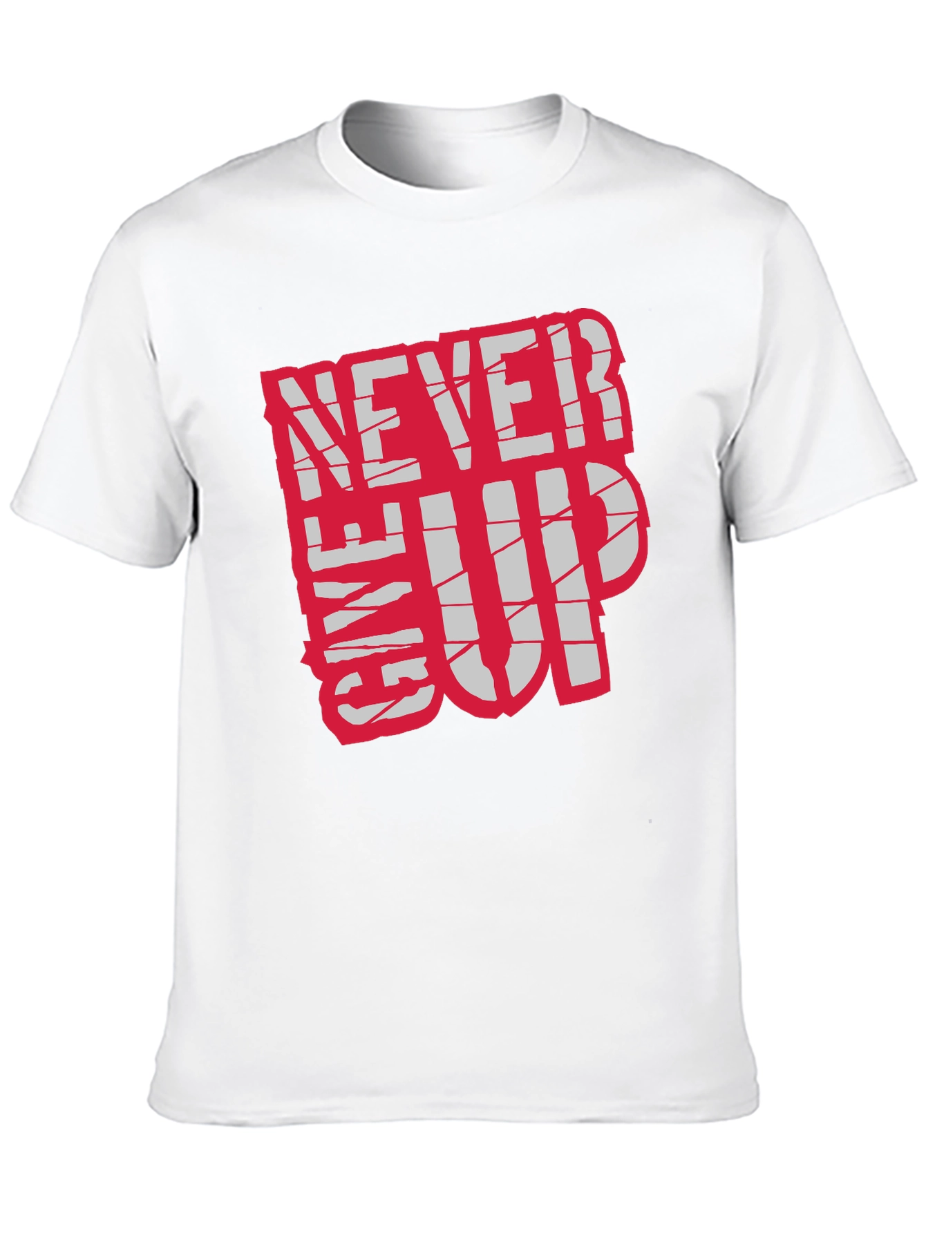 Motivational Never Give Up Black T-Shirt