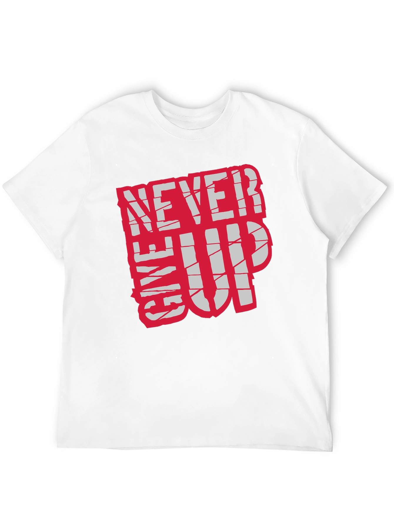 Motivational Never Give Up Black T-Shirt