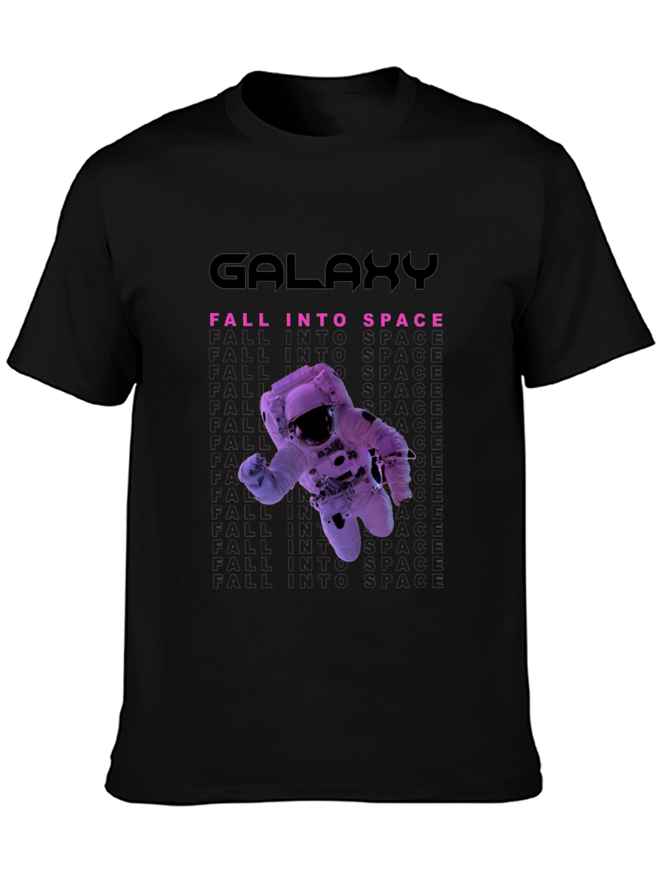 Galaxy Fall Into Space Black T-Shirt