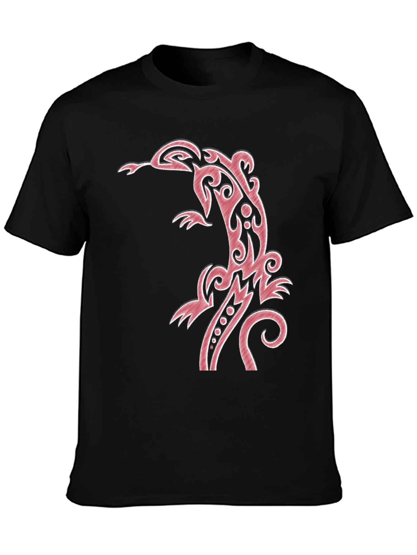Tribal Lizard Graphic Black T-Shirt