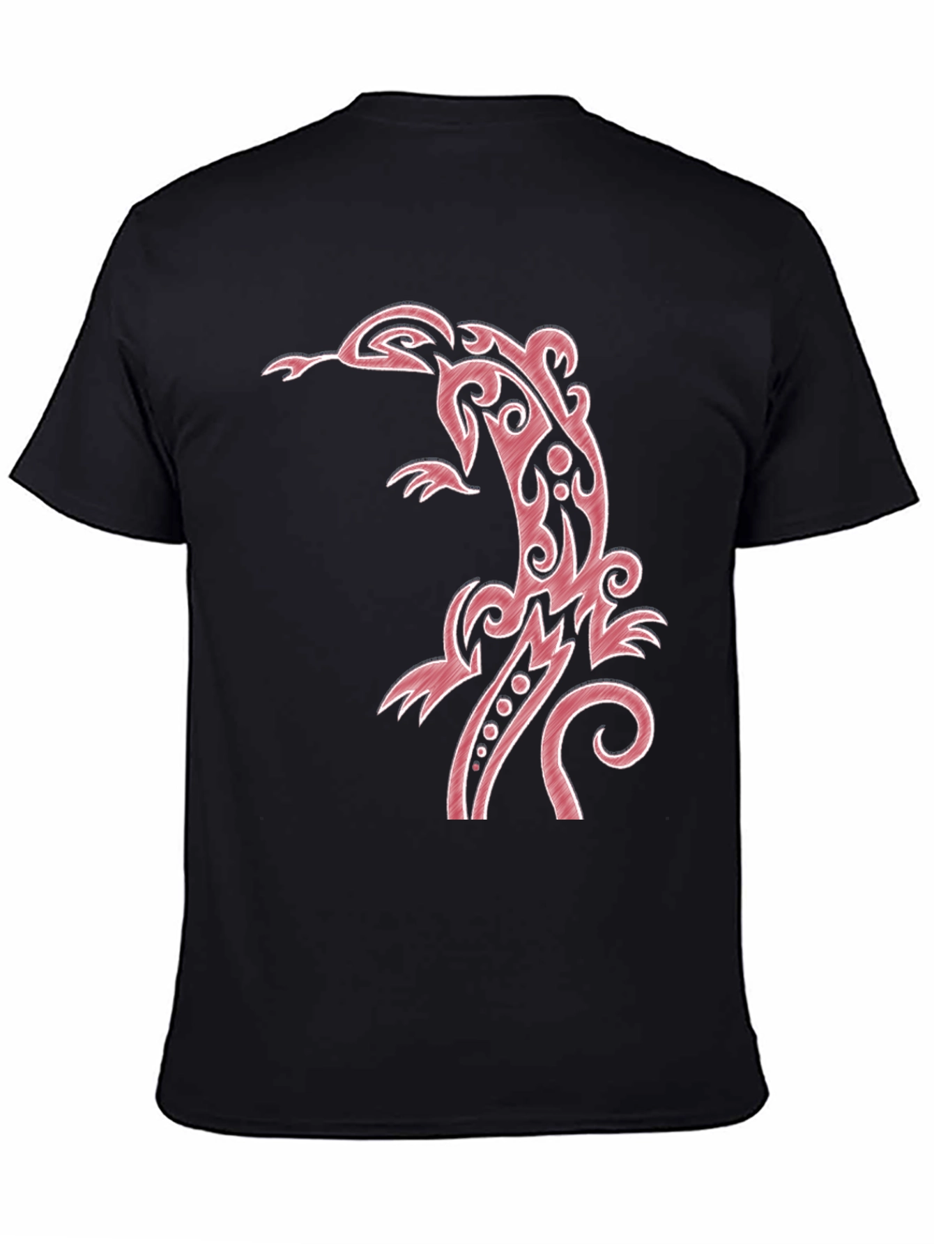 Tribal Lizard Graphic Black T-Shirt