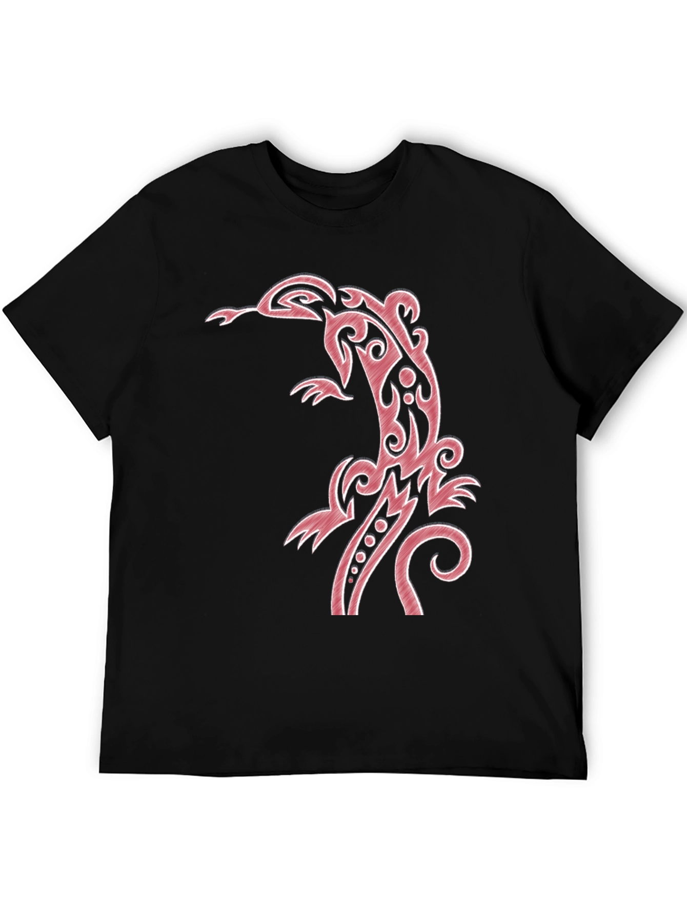 Tribal Lizard Graphic Black T-Shirt