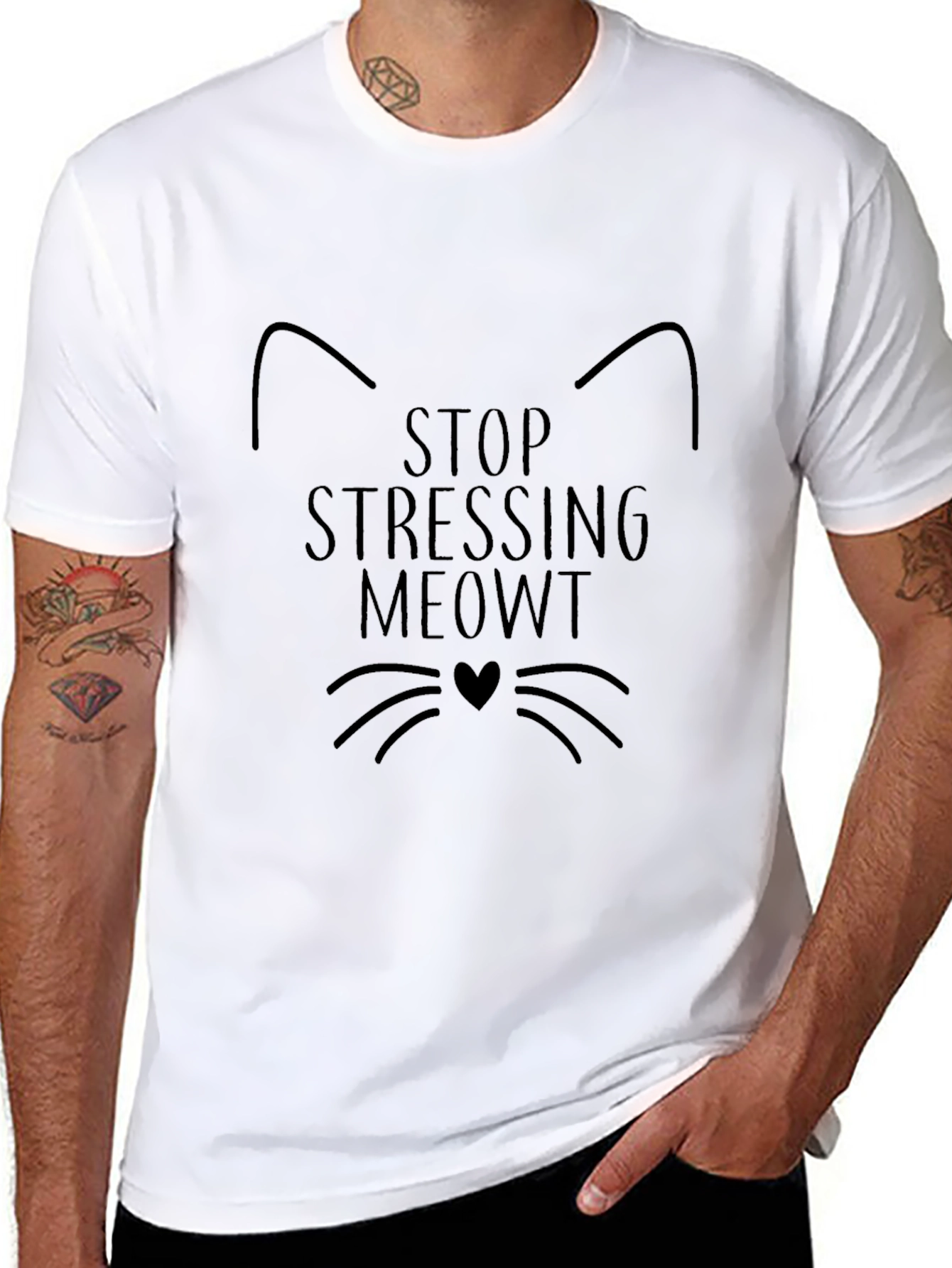 Stop Stressing MEOWT Cat T-Shirt