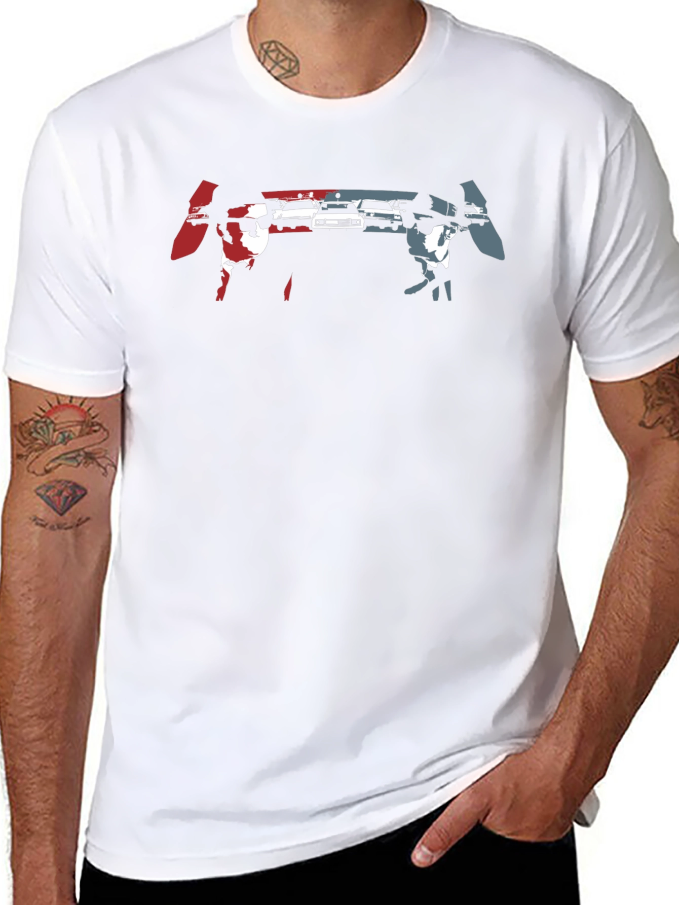 Miami Vice Style Graphic Tee - Mens Black T-Shirt