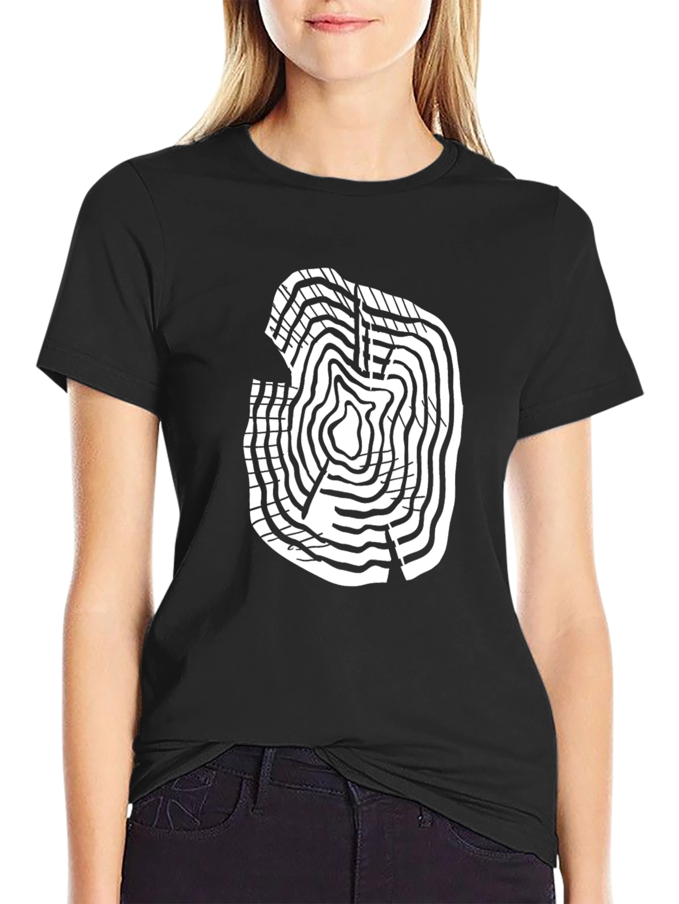 Tree Ring Graphic Black T-Shirt
