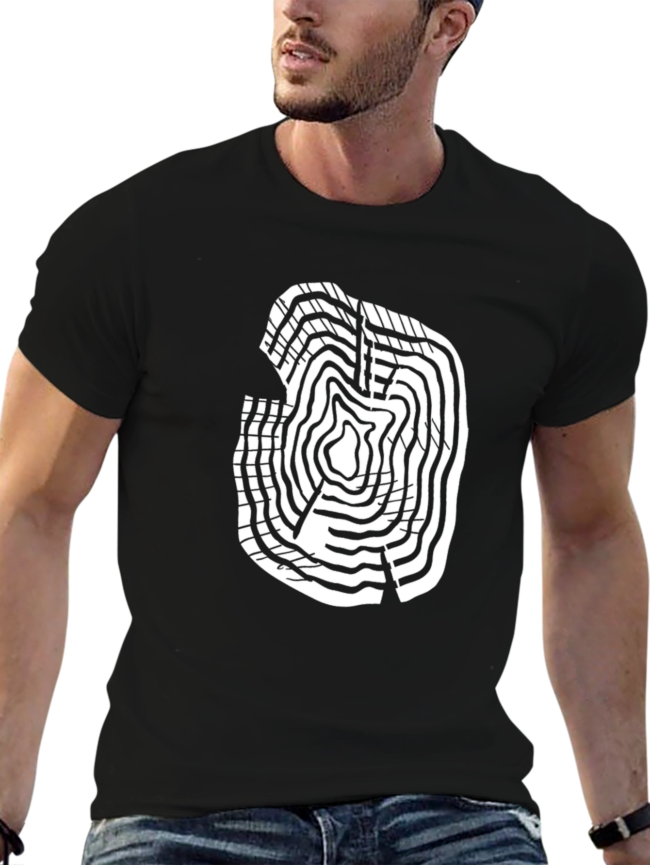 Tree Ring Graphic Black T-Shirt