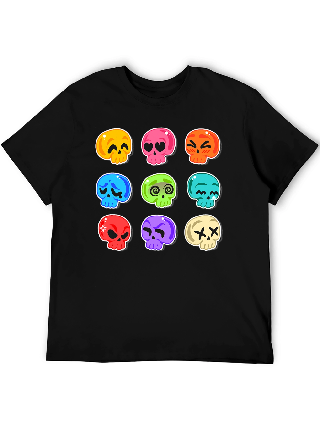 Skull Emoji Print T-Shirt - Fun & Spooky