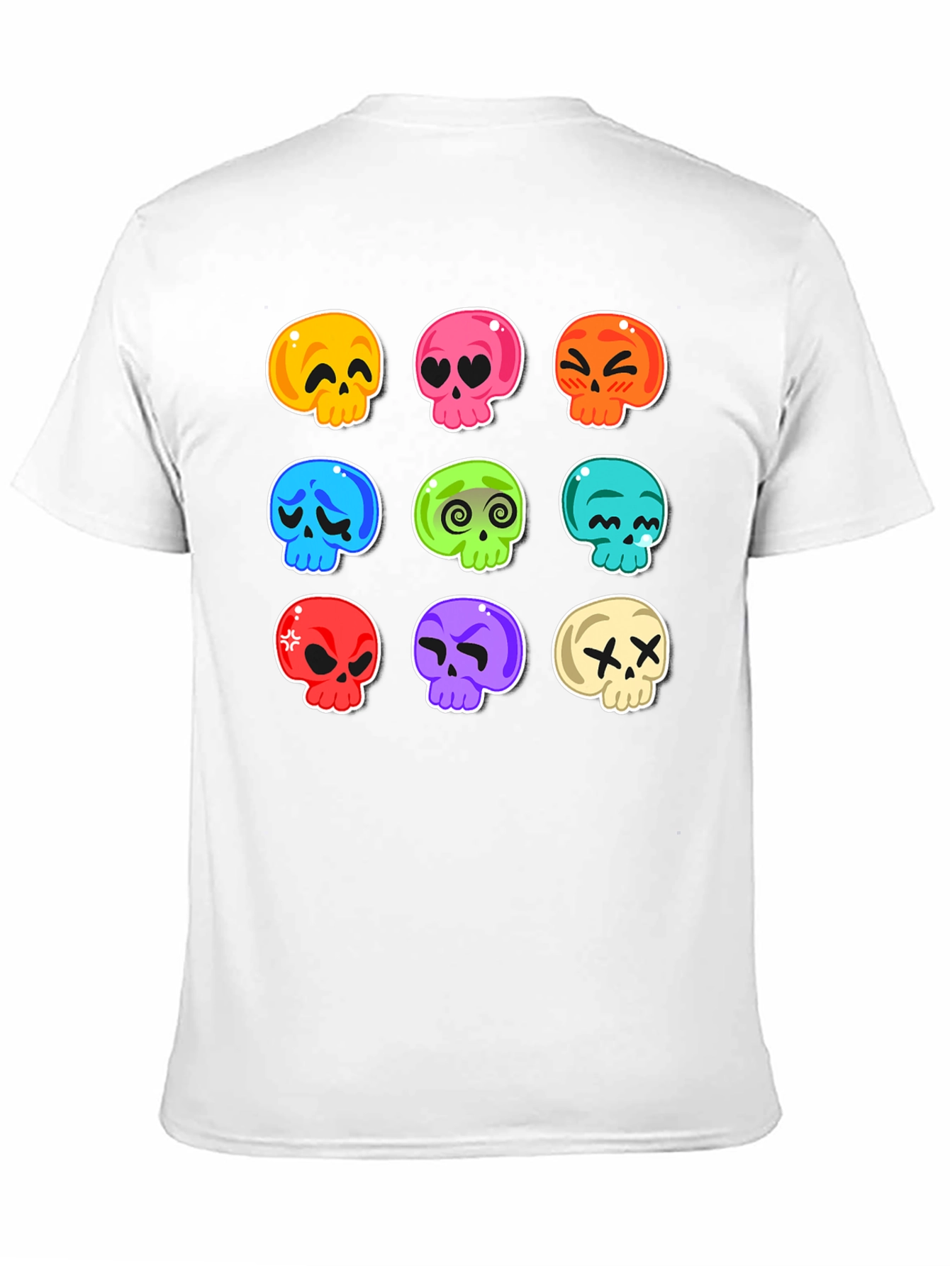 Skull Emoji Print T-Shirt - Fun & Spooky
