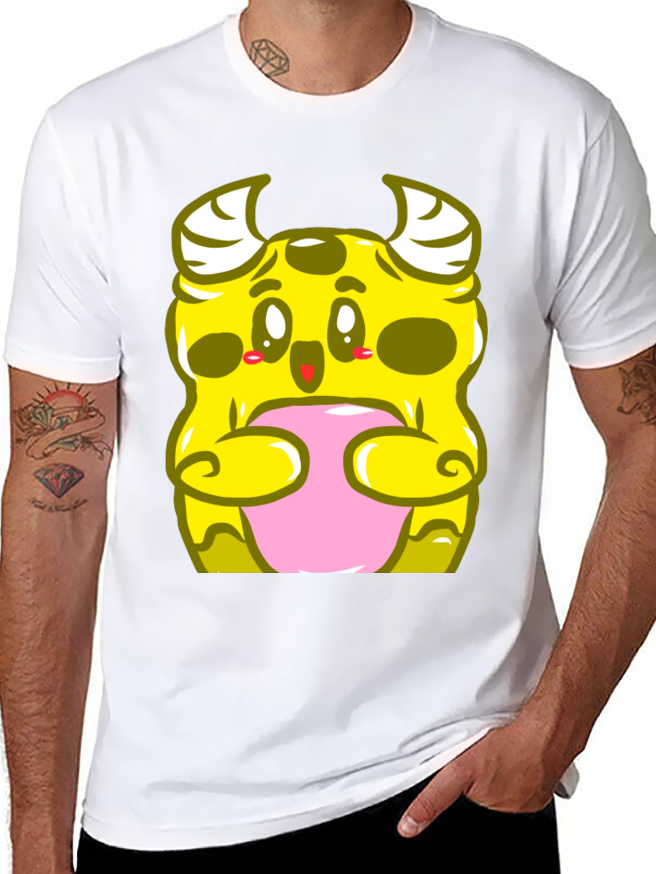 Cute Monster Graphic T-Shirt - Black Cotton Tee