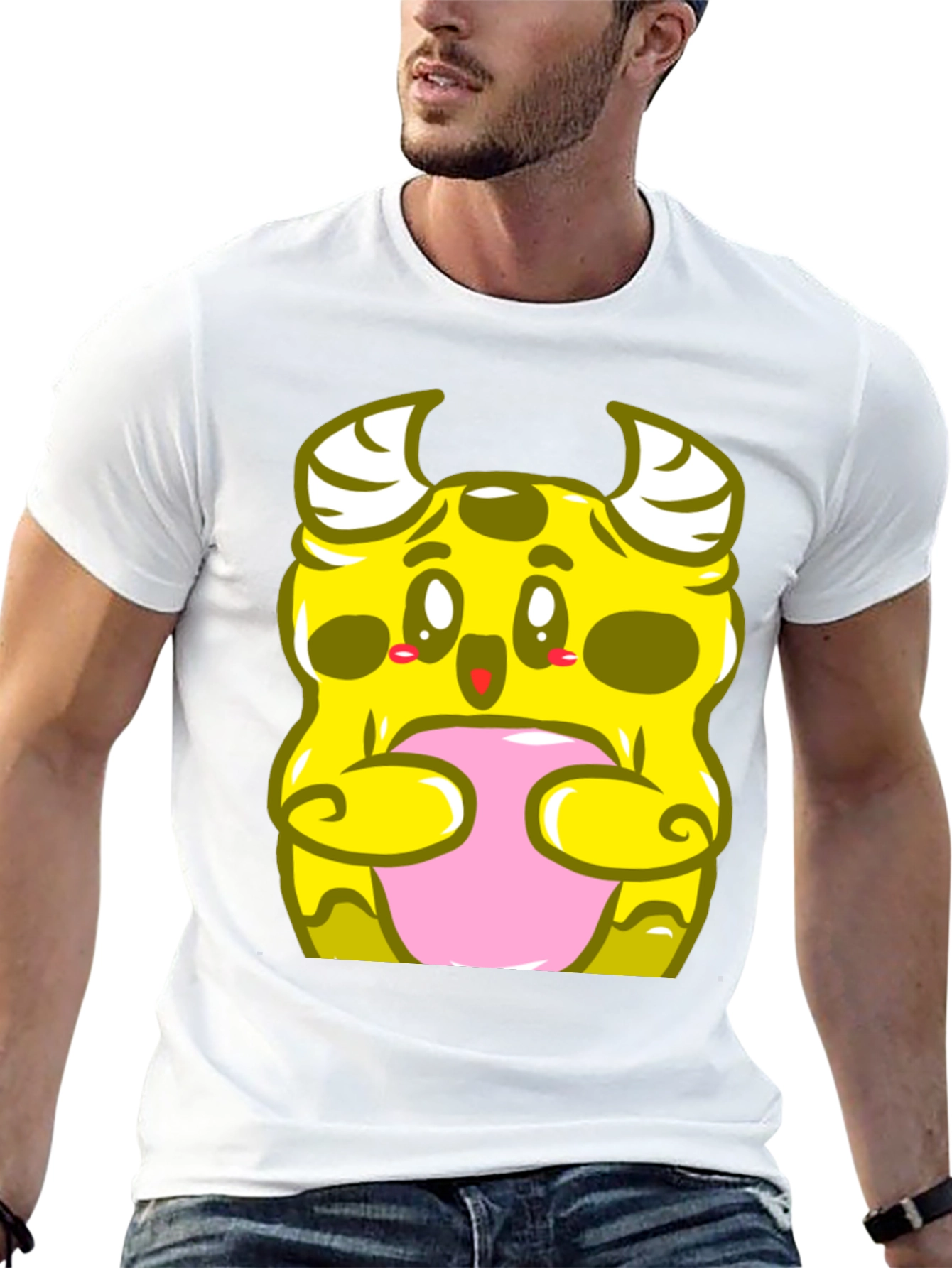 Cute Monster Graphic T-Shirt - Black Cotton Tee