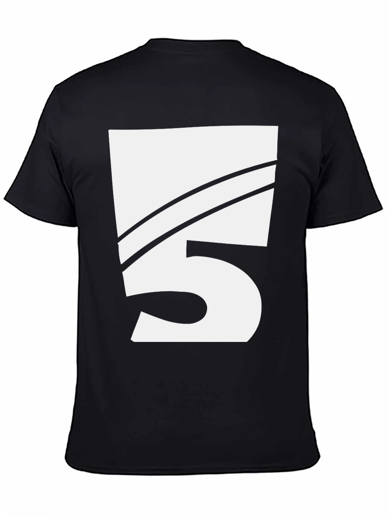 Bold Number 5 Graphic Tee - Black