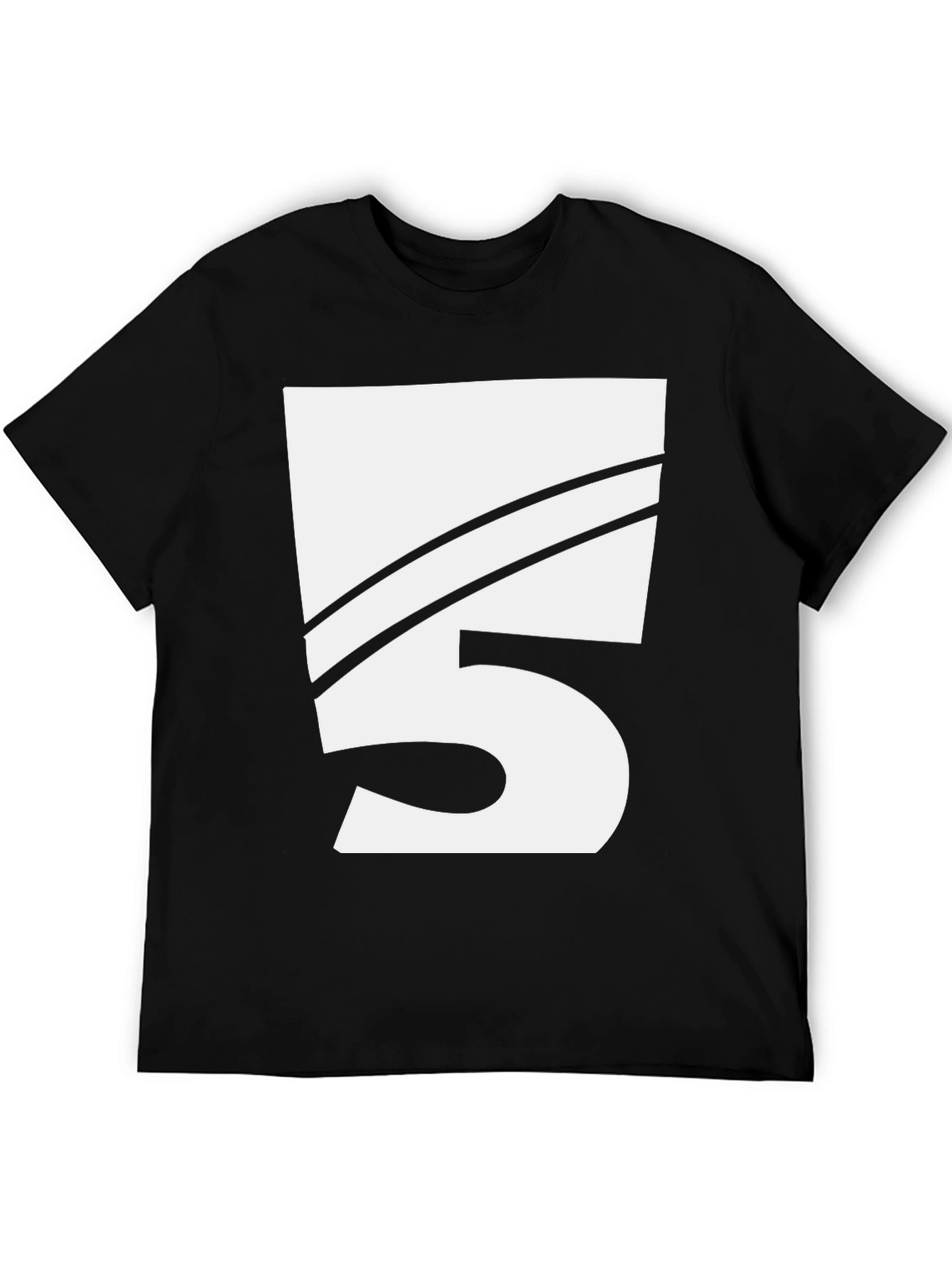 Bold Number 5 Graphic Tee - Black