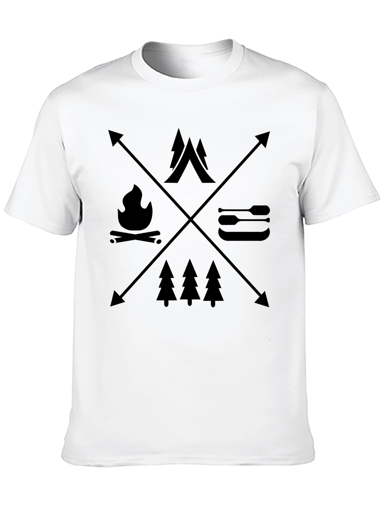 Camping Adventure Graphic T-Shirt - Black