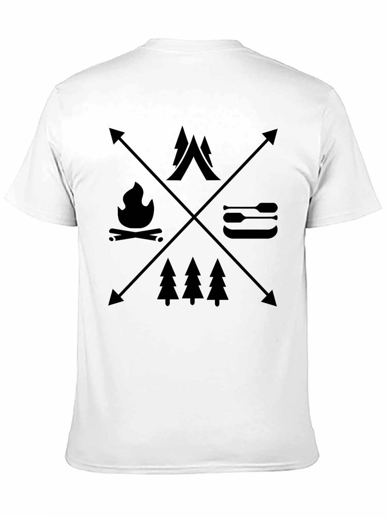 Camping Adventure Graphic T-Shirt - Black