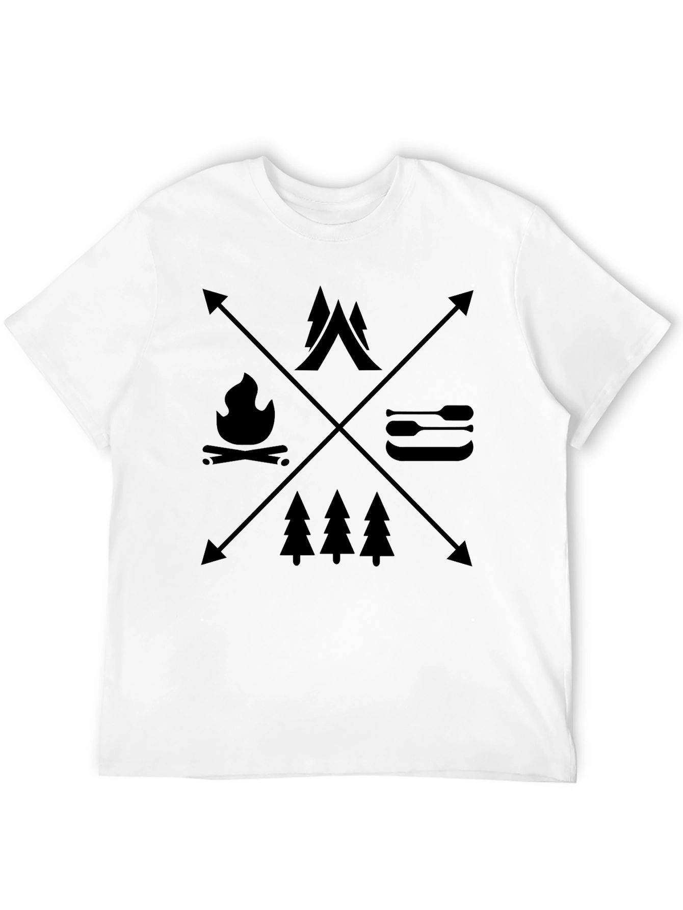 Camping Adventure Graphic T-Shirt - Black