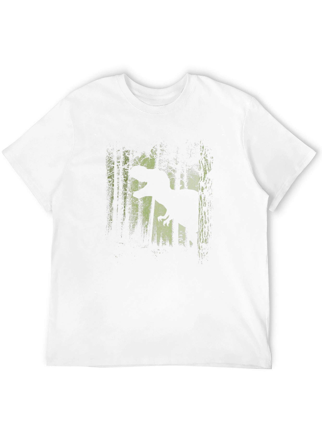 Dinosaur Forest Graphic Tee - Black Cotton T-Shirt