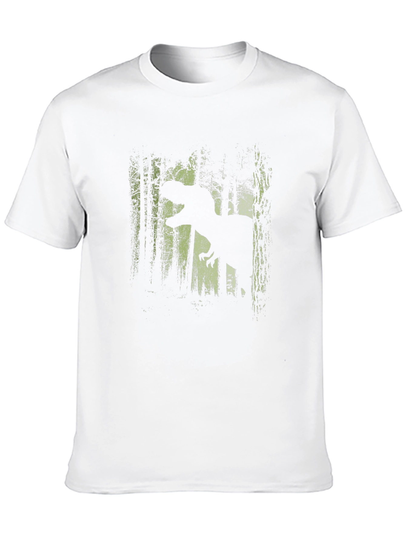 Dinosaur Forest Graphic Tee - Black Cotton T-Shirt