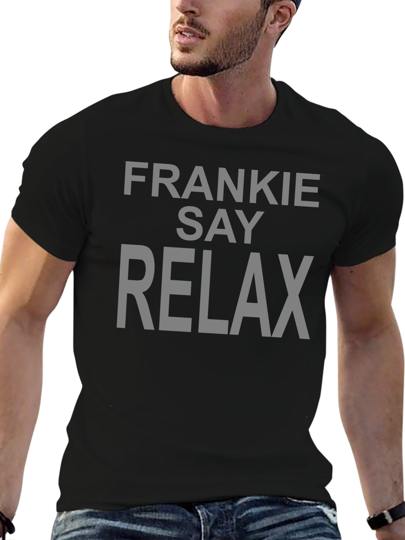 Frankie Say Relax Graphic Tee - Black Cotton T-Shirt