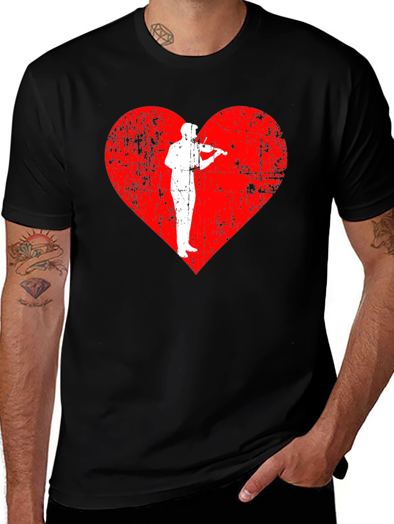 Musicians Heartbeat Black T-Shirt