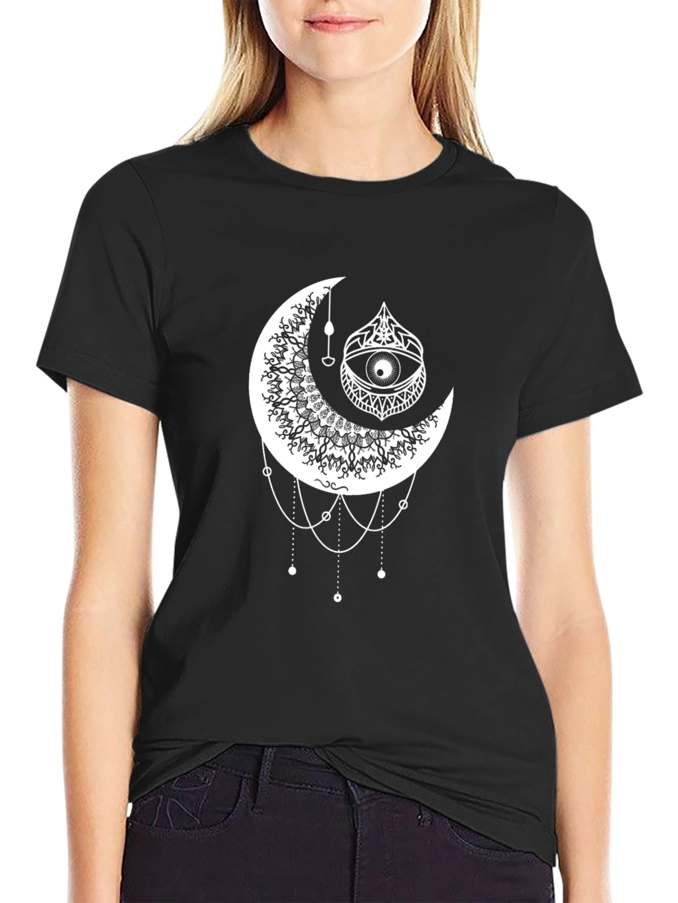 Mystic Moon Eye Graphic Tee - Black