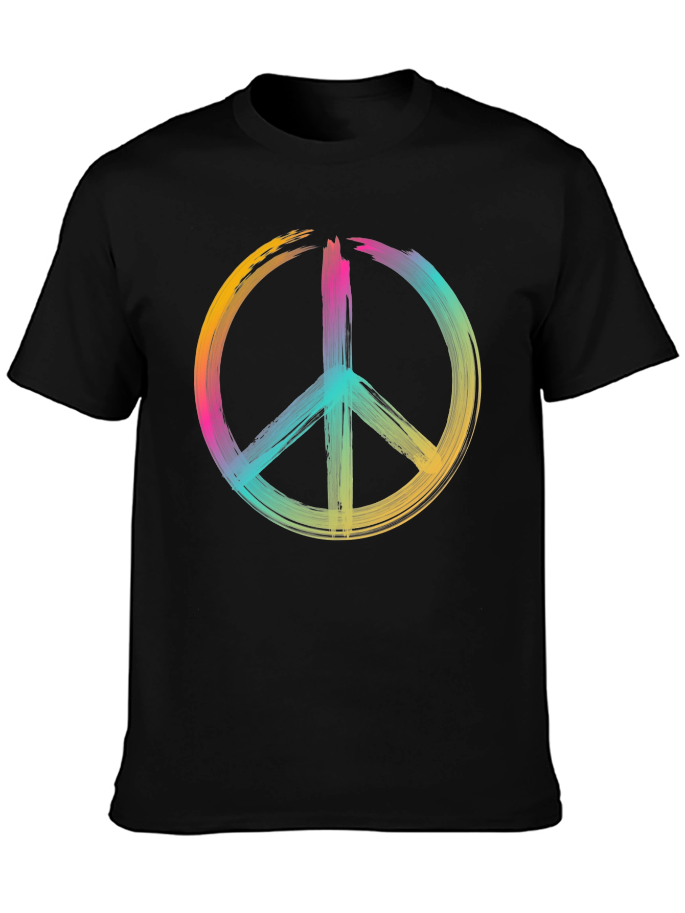 Peace Sign Graphic Tee - Brushstroke Design