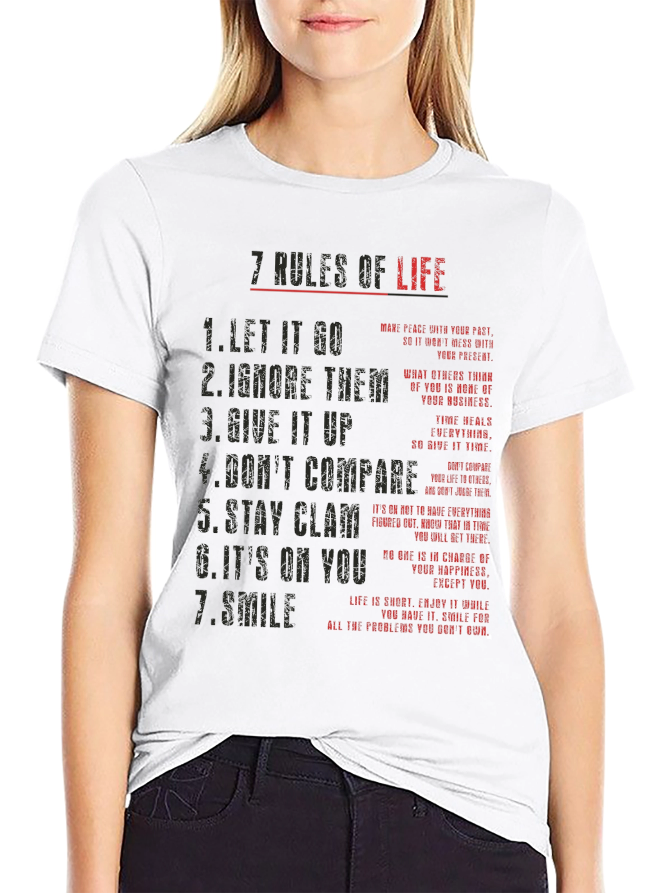 7 Rules of Life Graphic Tee - Motivational T-Shirt