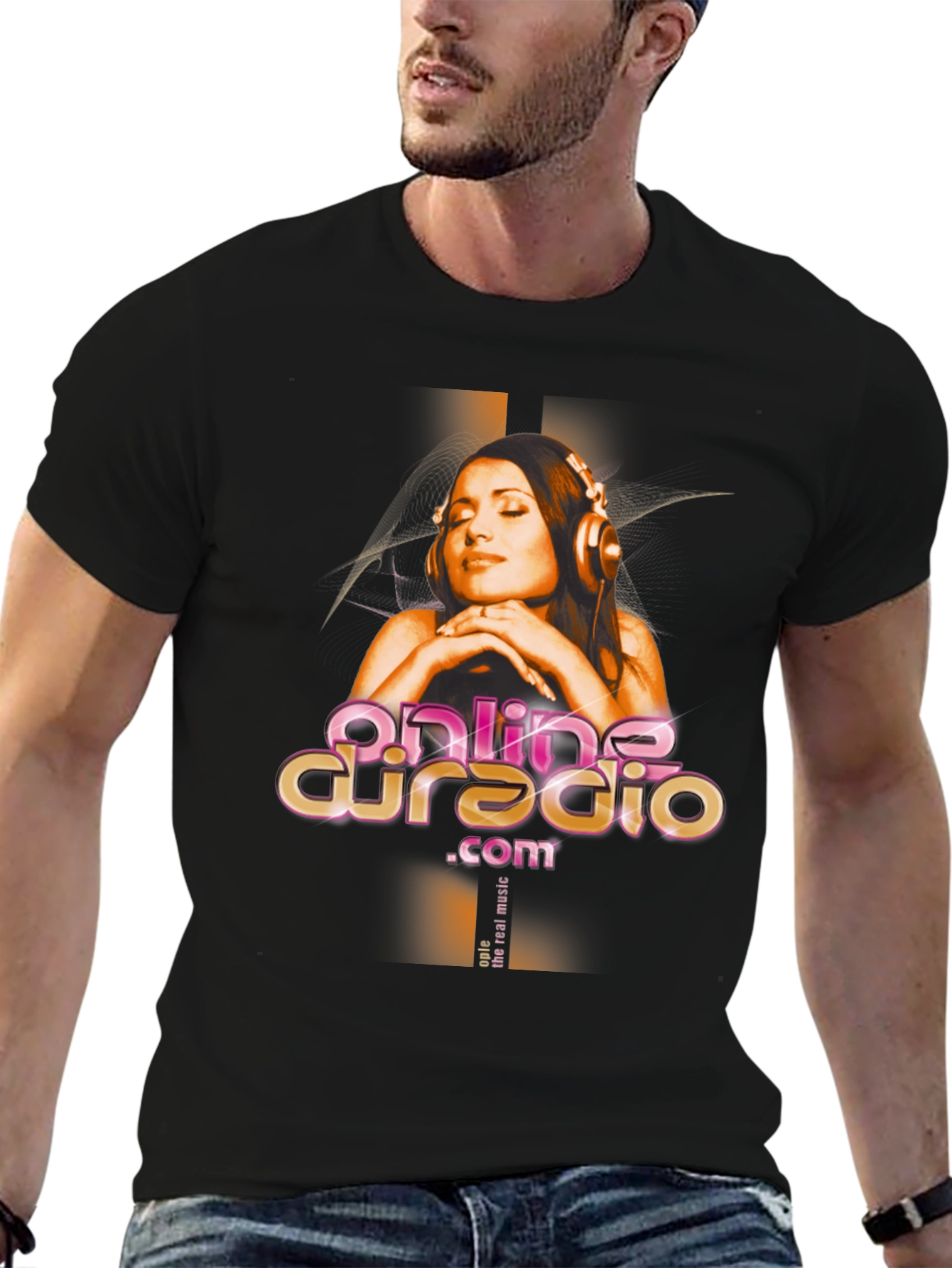 Online DJ Radio Graphic T-Shirt - Black