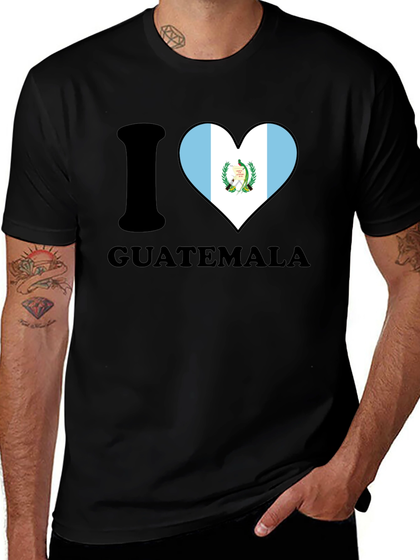 I Heart Guatemala T-Shirt - Mens Black Tee
