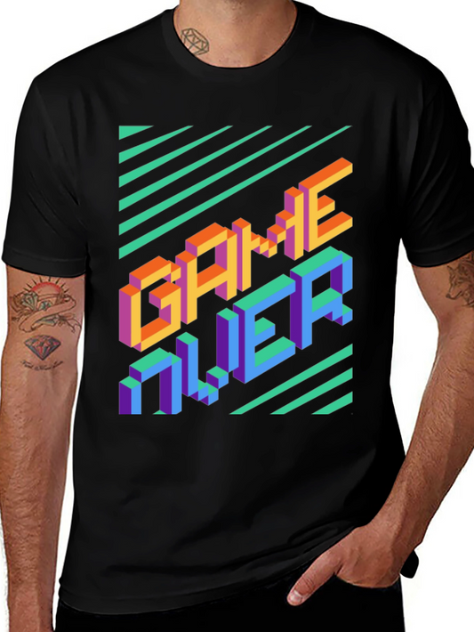 Retro Game Over Graphic Tee - Black