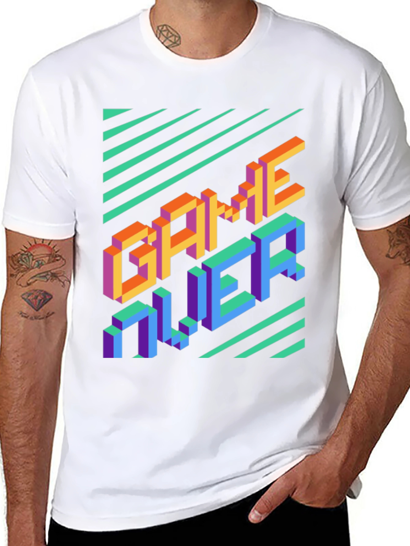 Retro Game Over Graphic Tee - Black
