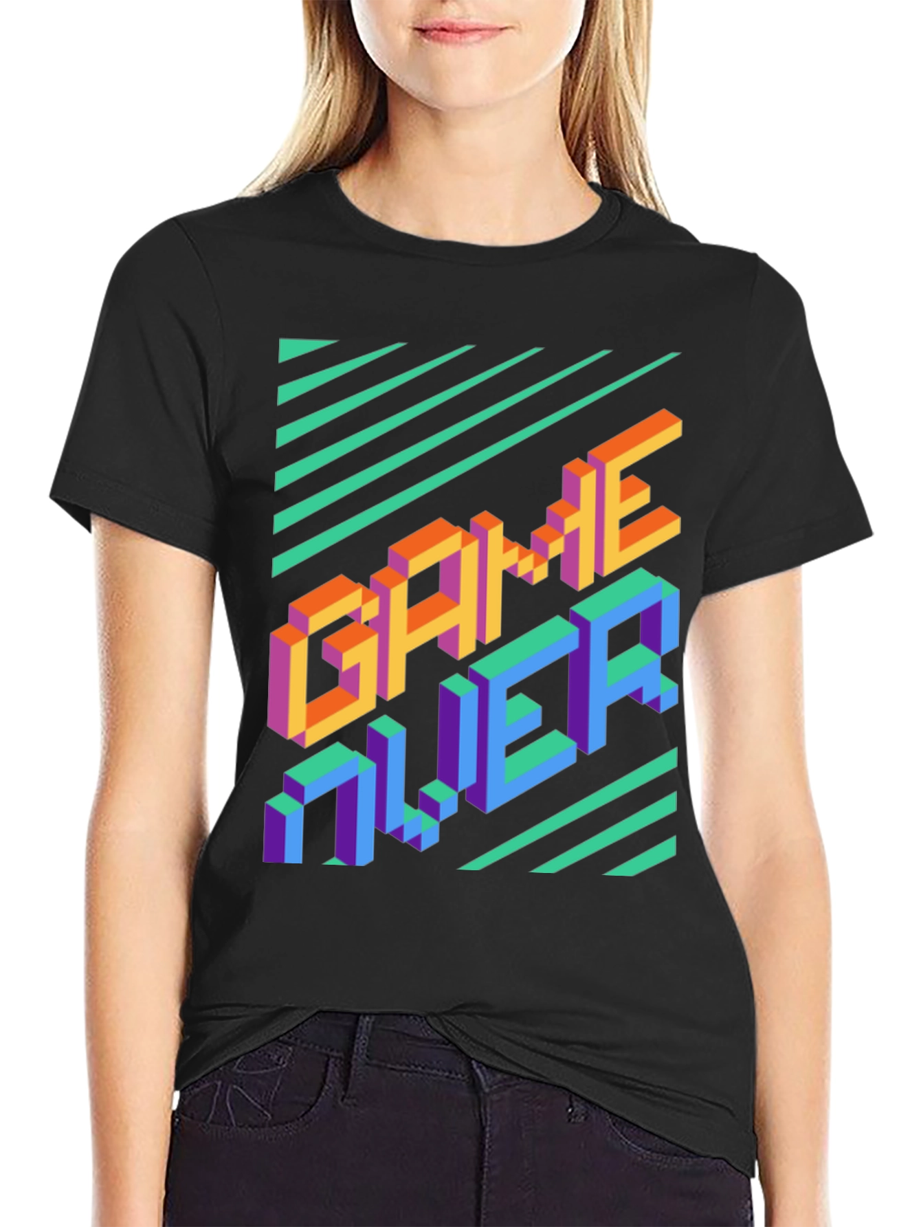 Retro Game Over Graphic Tee - Black