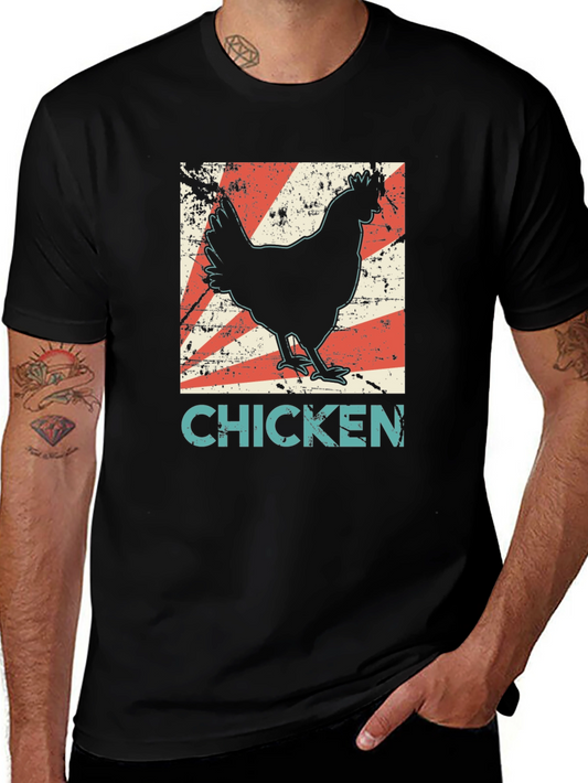 Retro Chicken T-Shirt - Novelty Farm Animal Tee