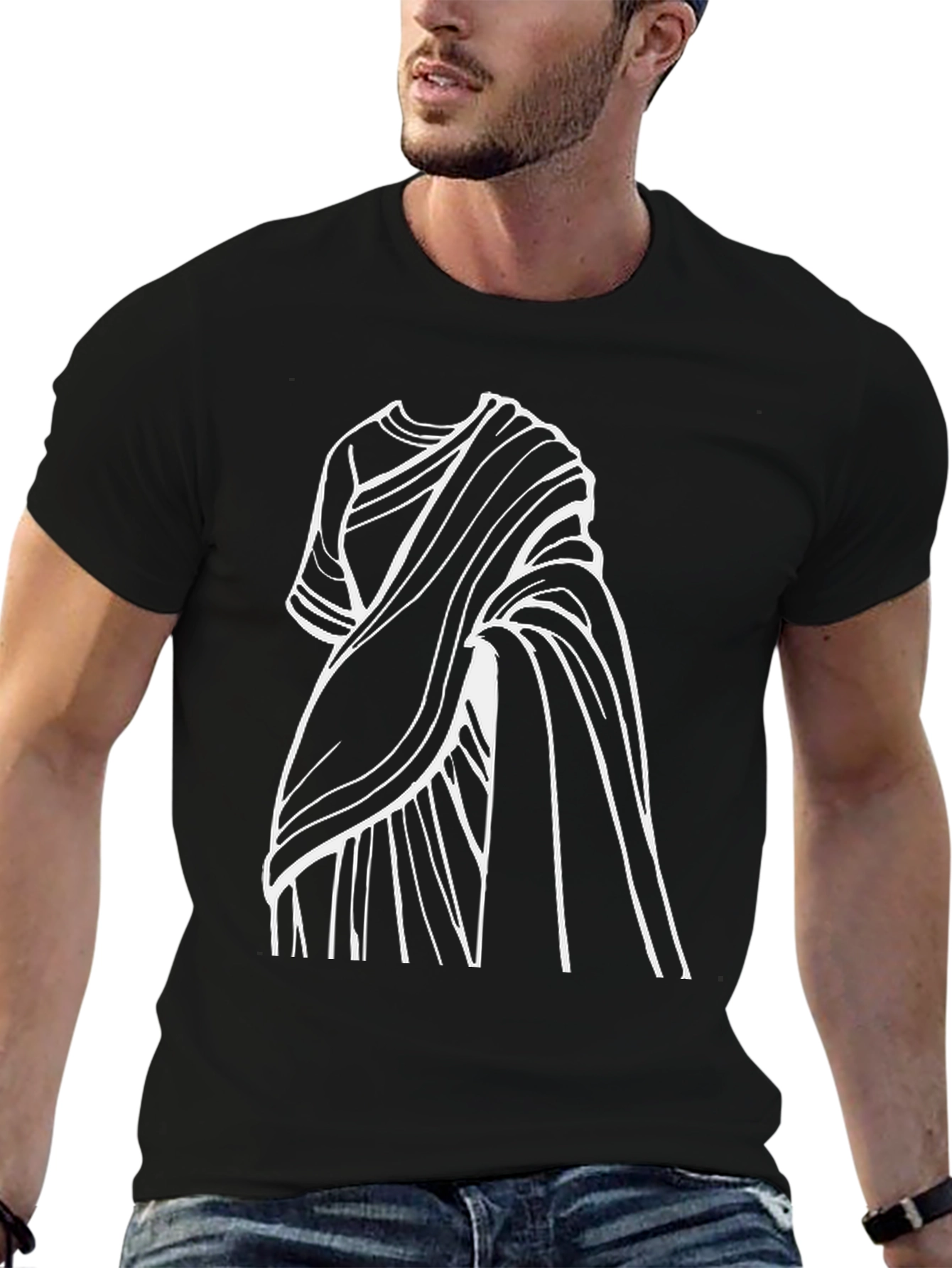 Saree Design Black T-Shirt