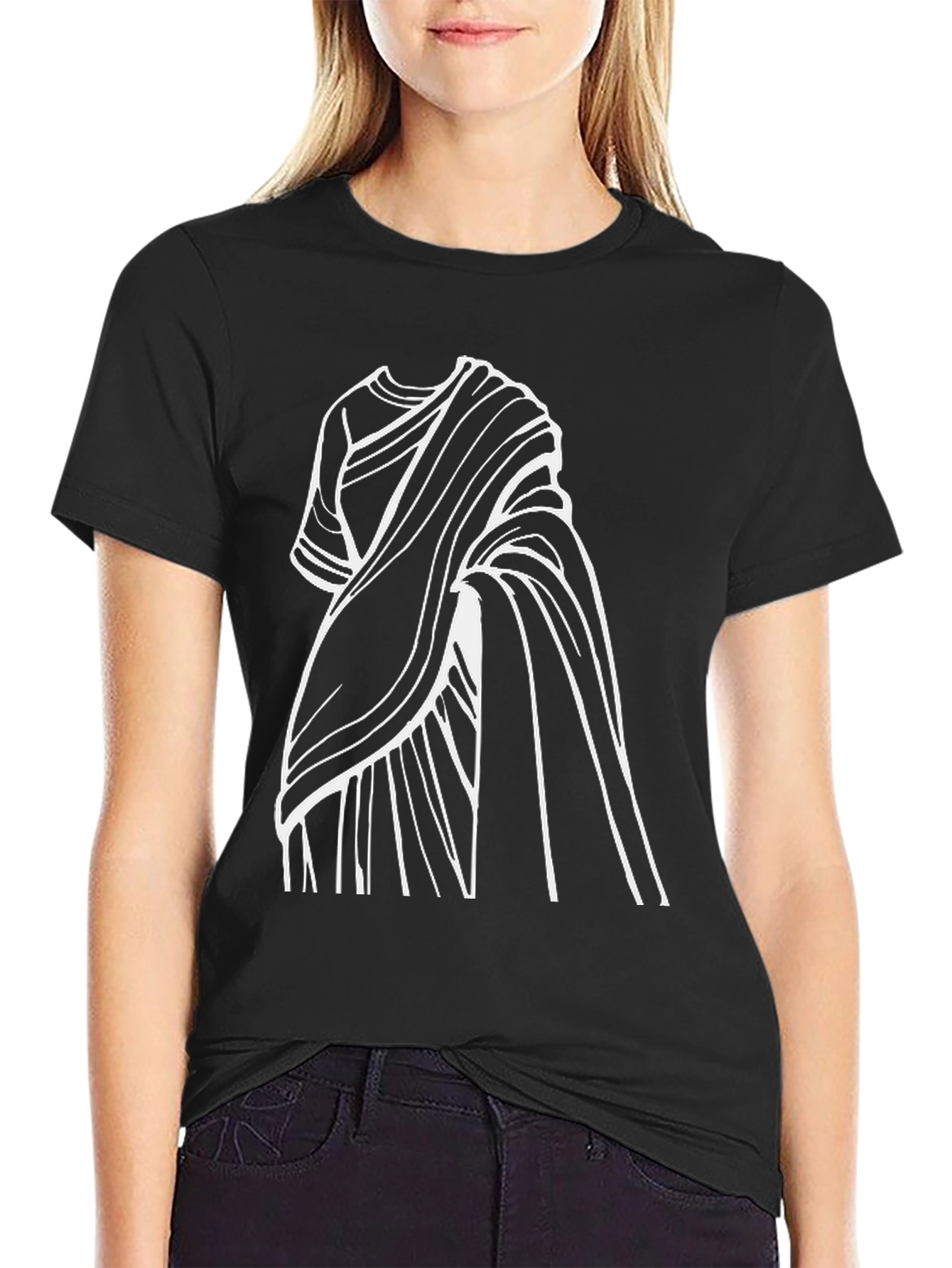 Saree Design Black T-Shirt