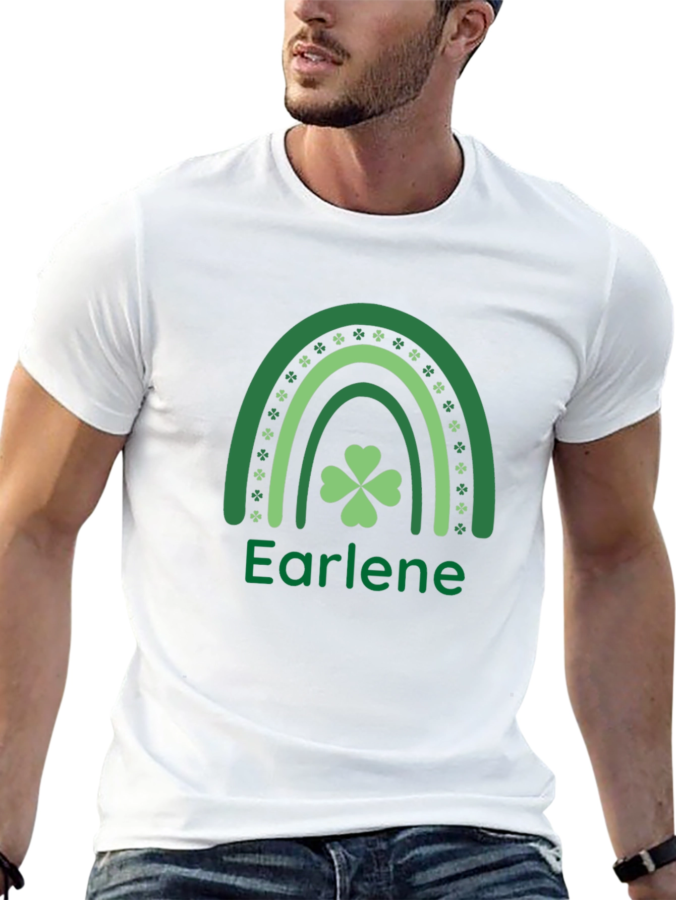 Earlene St. Patricks Day Shamrock Rainbow T-Shirt