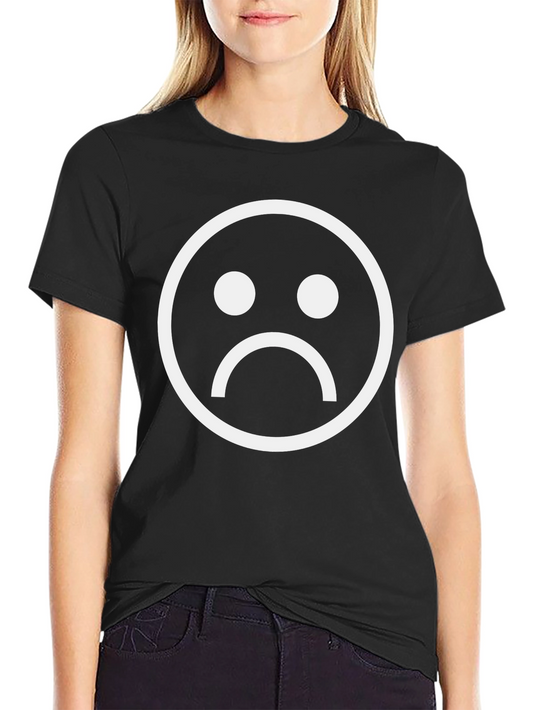 Sad Face Black Tee - Express Your Mood!