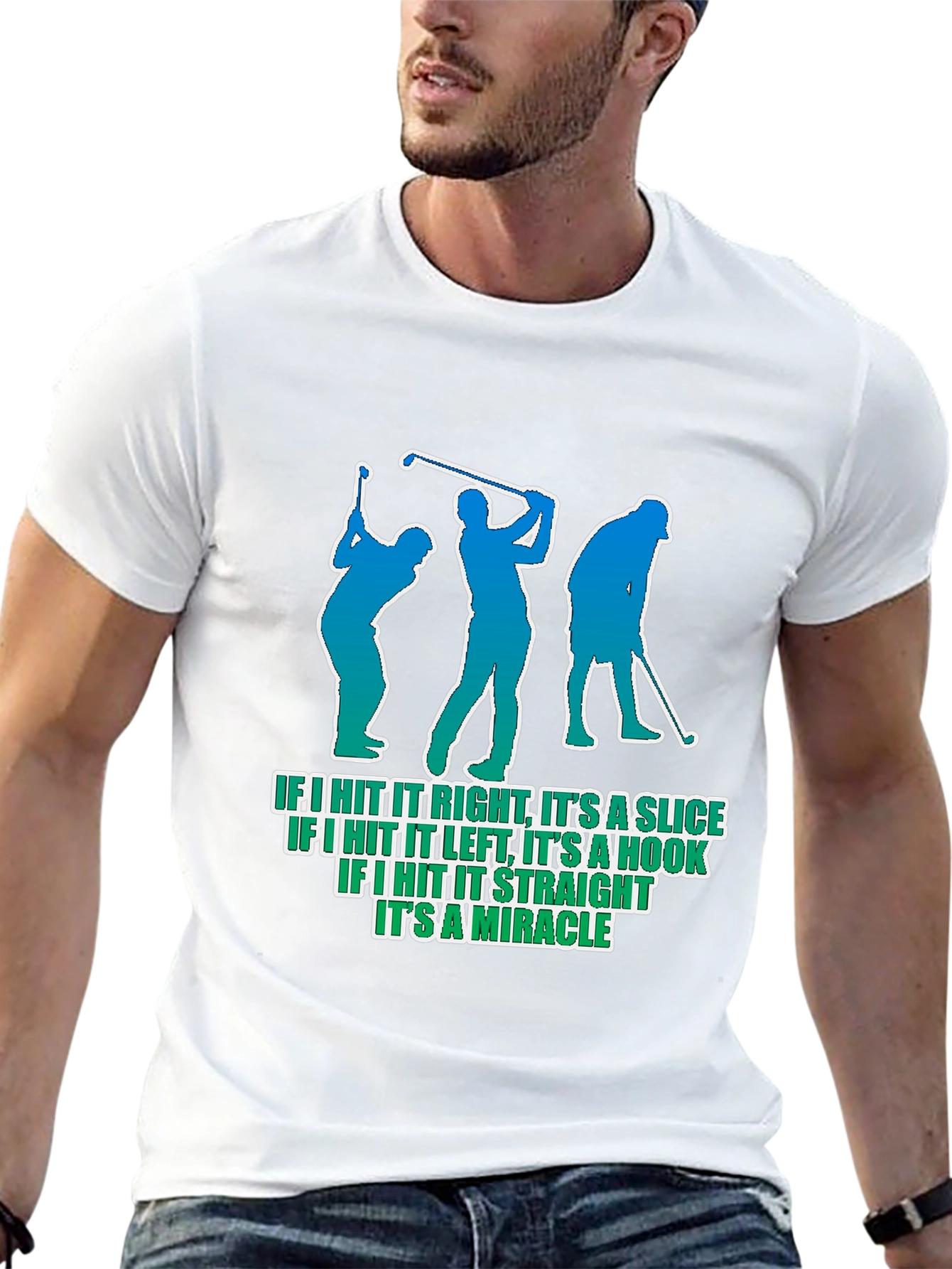 Golf Humor T-Shirt - Slice Hook Miracle Tee