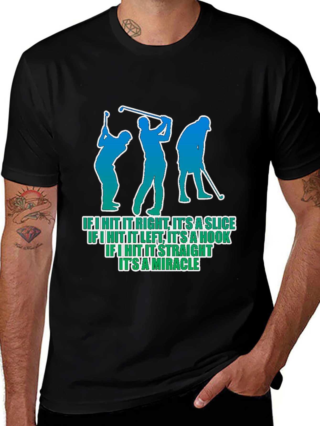 Golf Humor T-Shirt - Slice Hook Miracle Tee