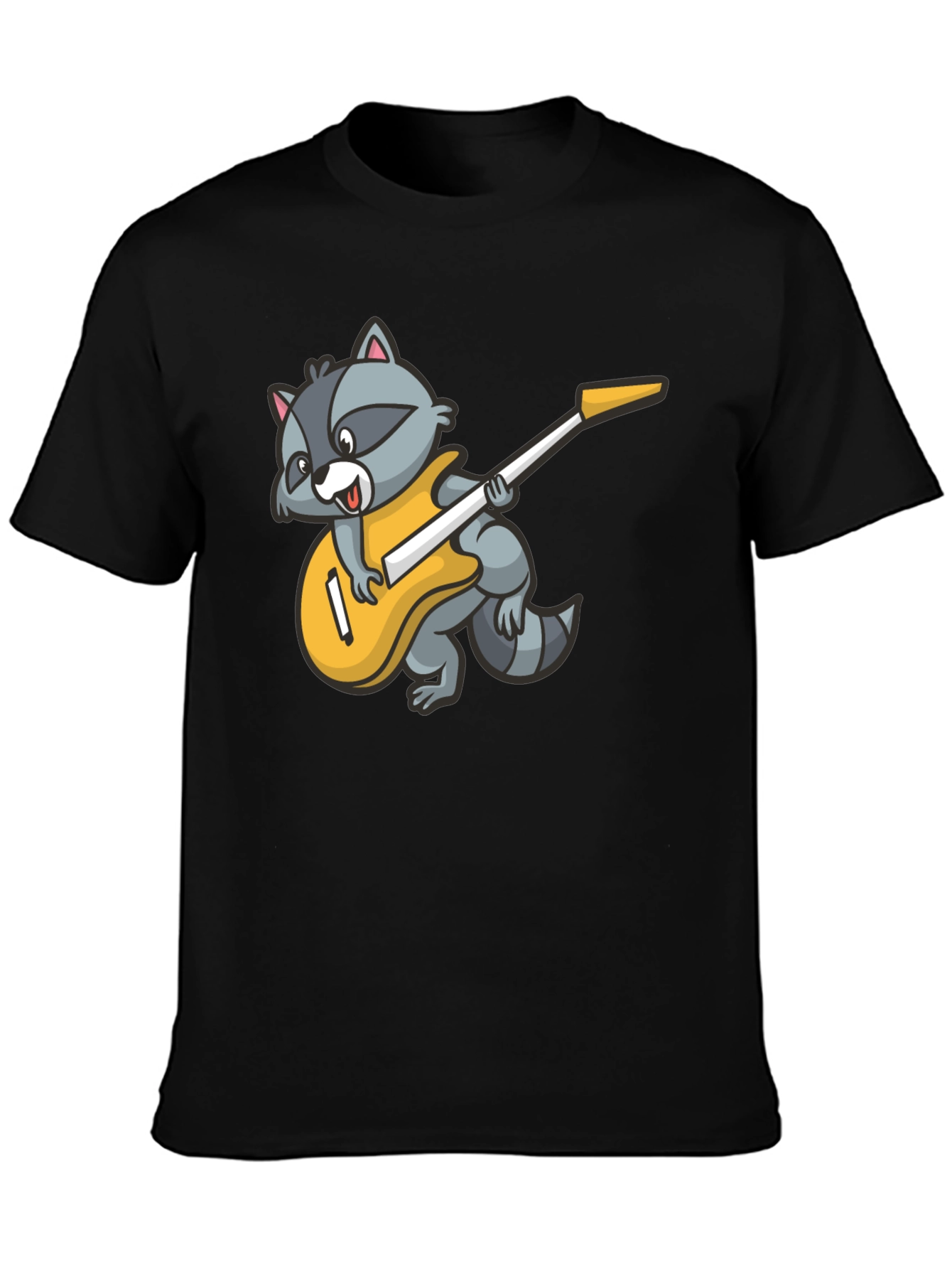 Raccoon Guitarist Black T-Shirt
