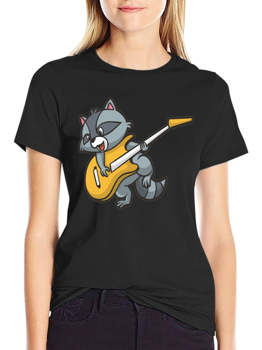 Raccoon Guitarist Black T-Shirt