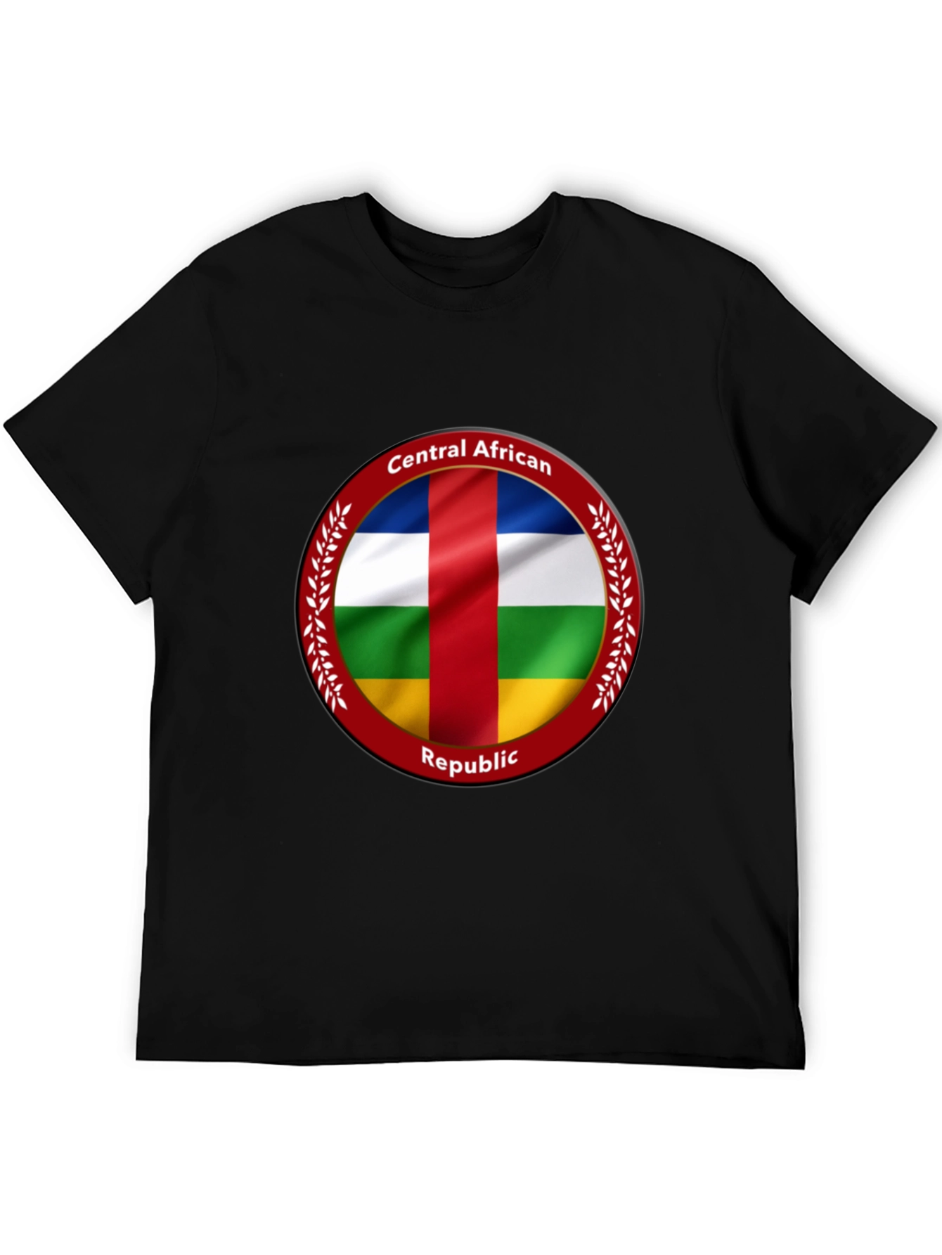 Central African Republic Flag T-Shirt - Black