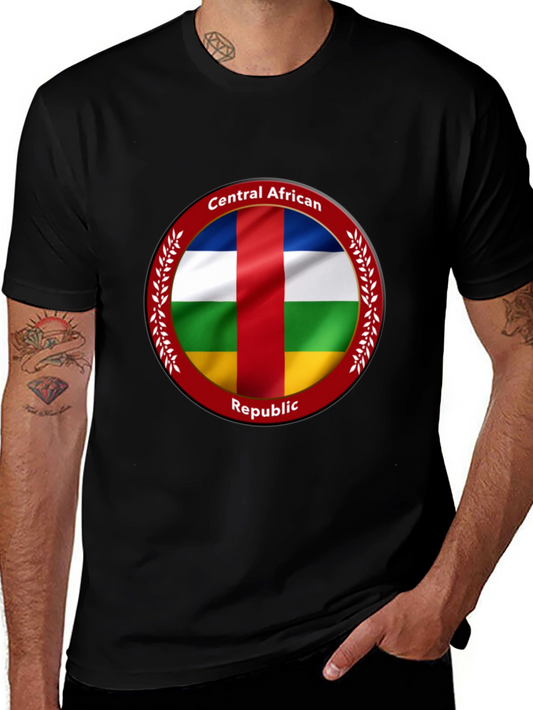 Central African Republic Flag T-Shirt - Black