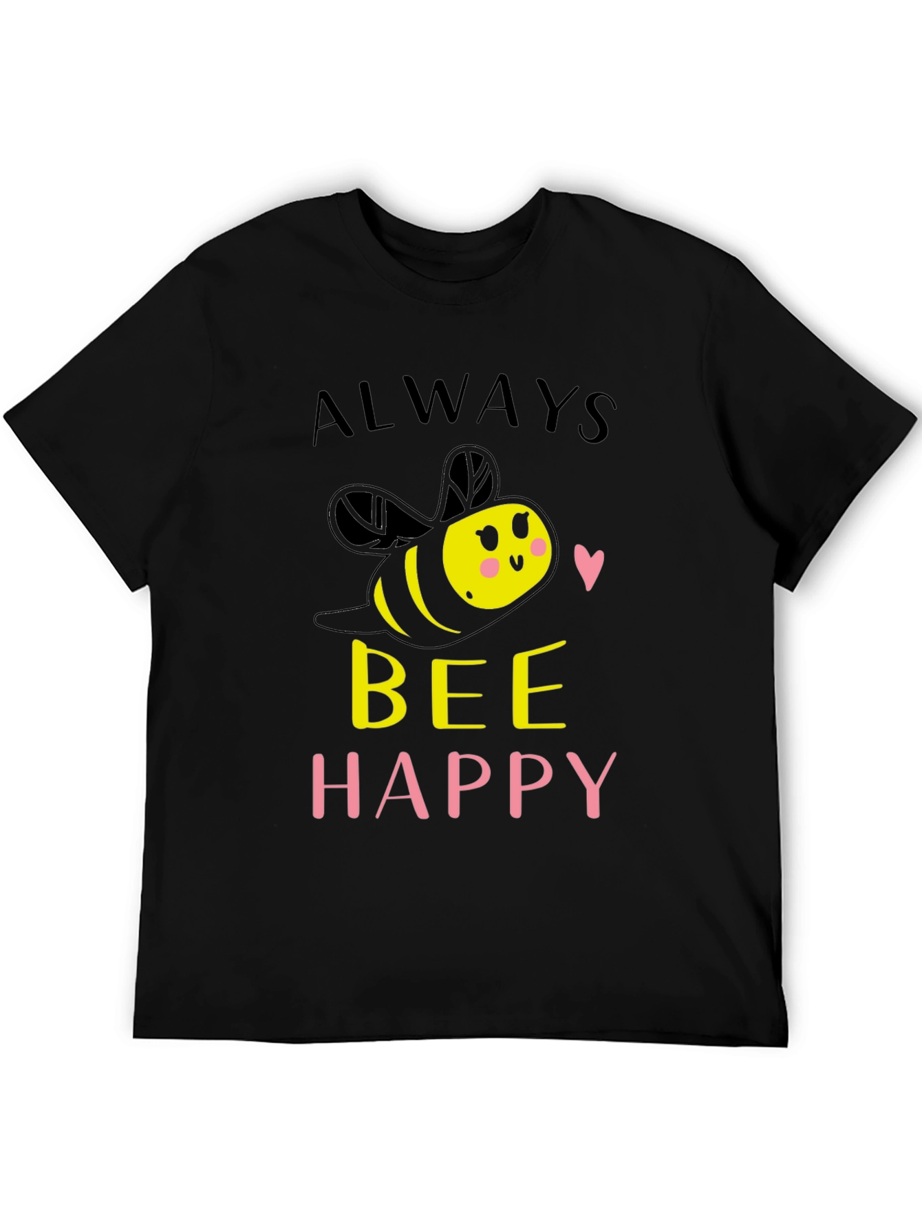 Always Bee Happy Graphic T-Shirt - Black