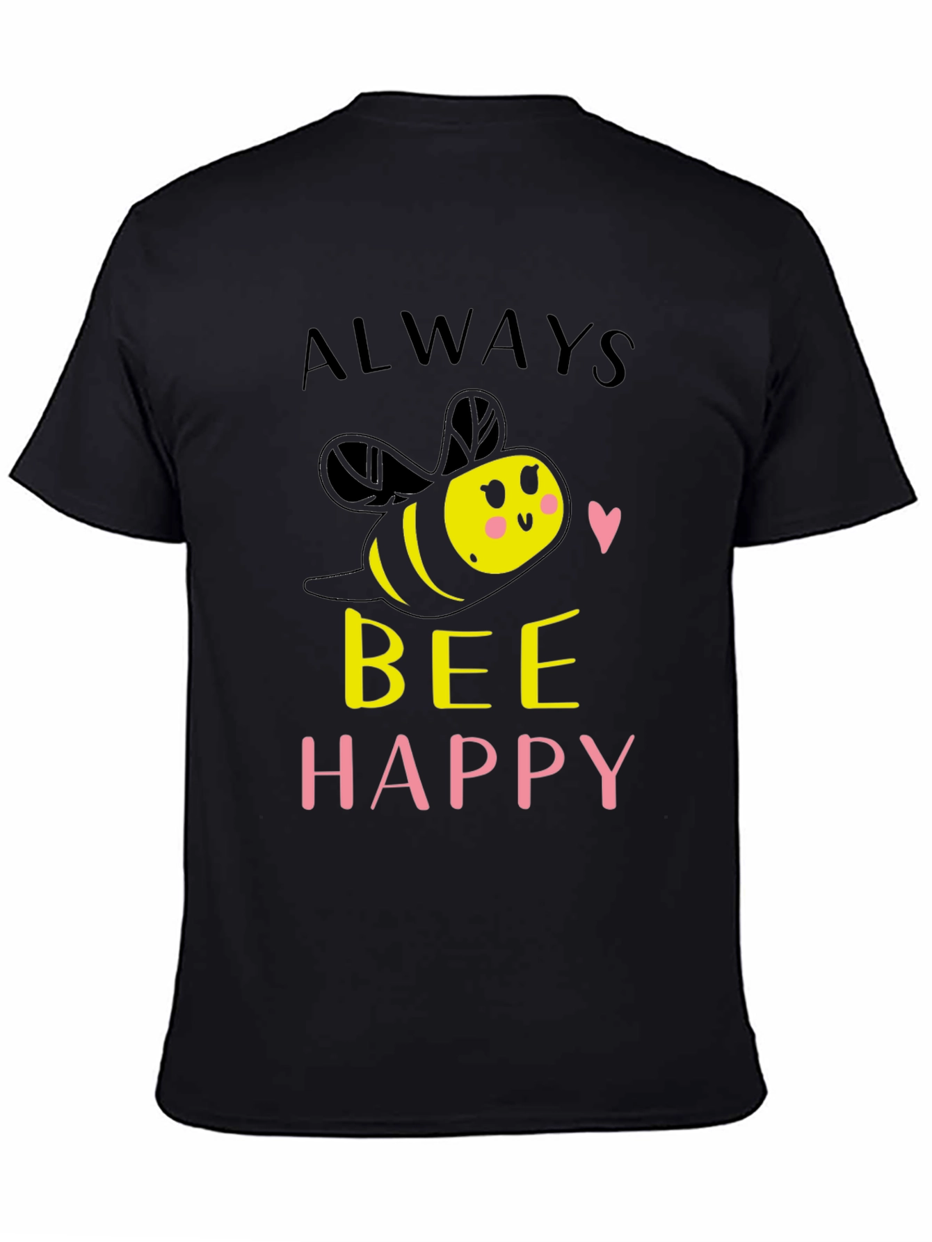 Always Bee Happy Graphic T-Shirt - Black