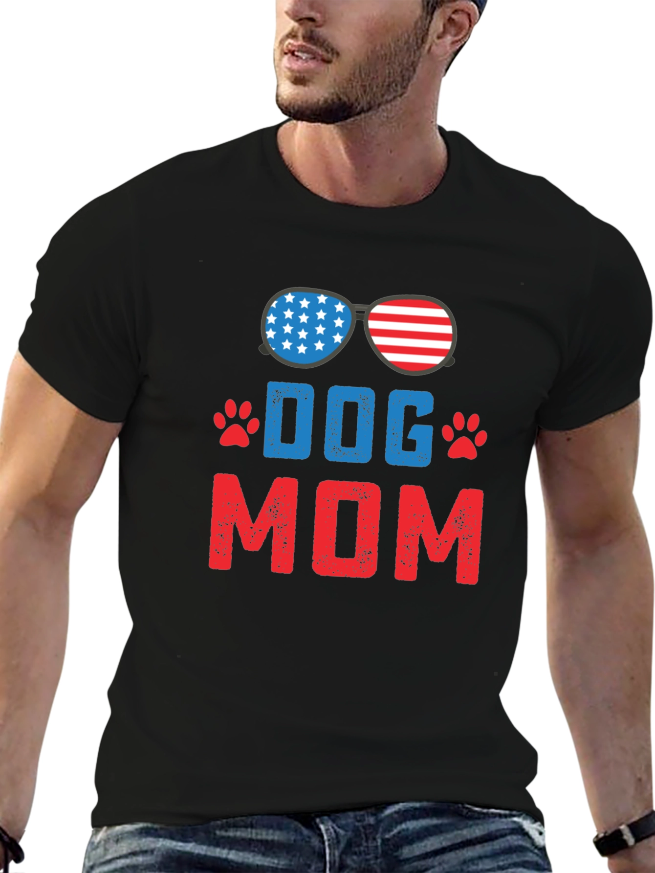 Dog Mom USA Patriotic T-Shirt