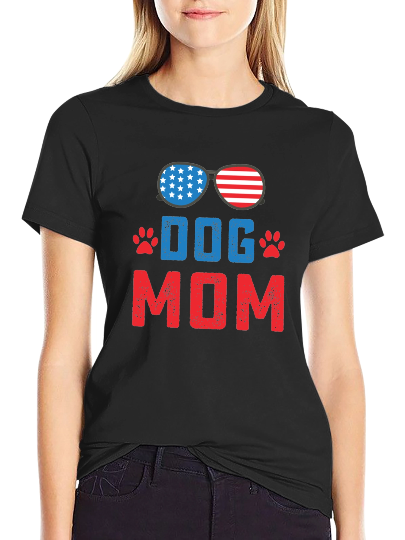 Dog Mom USA Patriotic T-Shirt